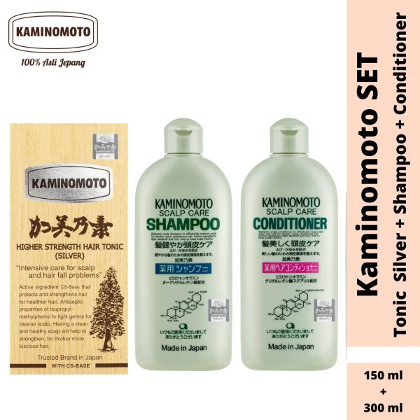 BUNDLING Kaminomoto Tonic Silver + Shampoo dan Conditoner